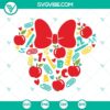 SVG download of Minnie Head Teacher design with Teach Love Inspire text, perfect for creating crafts.