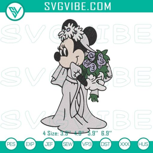 minnie mouse bride haunted mansion embroidery designs disney minnie halloween embroidery pattern files mockup