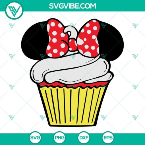 minnie mouse cupcake svg png dxf eps cricut silhouette vector clipart 8 mockup