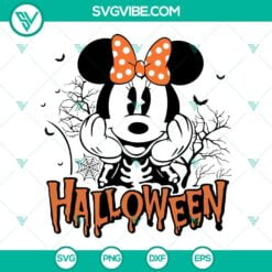 Disney, Halloween, SVG Files, Minnie Mouse Halloween SVG File, Minnie Skeleton 4