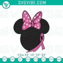 Autism Embroidery Designs, Embroidery Designs, Pink Ribbon With Feather And 4