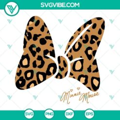 Minnie Mouse Leopard Bow SVG Image, Cheetah Bow SVG File, Disney Mouse SVG Files