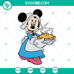 Disney, SVG Files, Thanks Giving, Minnie Mouse Pilgrim Thanksgiving SVG Images 6