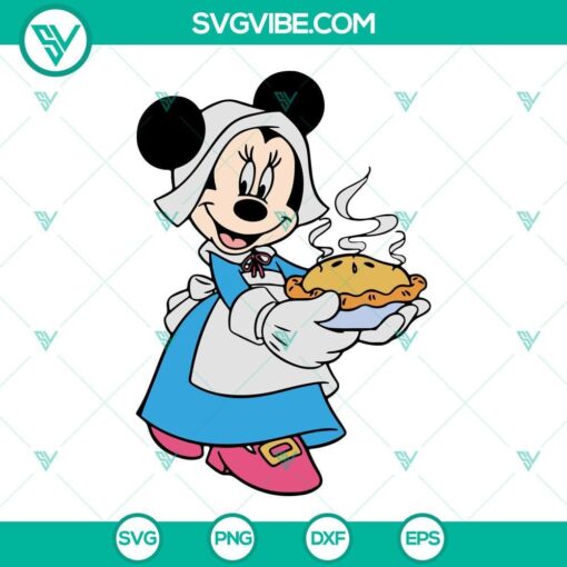 minnie mouse pilgrim thanksgiving svg png dxf eps cricut silhouette vector clipart 7 mockup