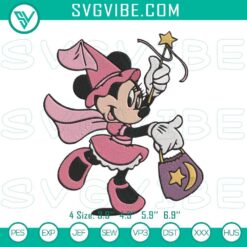 Minnie Mouse Trick Or Treat Machine Embroidery Designs, Disney Halloween Pattern
