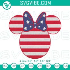 Disney Embroidery Designs, Embroidery Designs, Minnie Mouse US Flag Embroidery 14