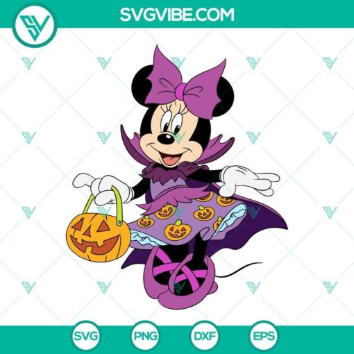 minnie mouse witch halloween svg png dxf eps cut files for cricut silhouette 1 mockup