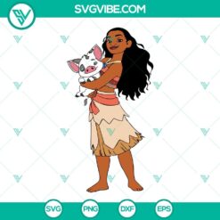 Disney, SVG Files, Moana And Pig SVG Image, Moana SVG Images Cut File, Moana 2