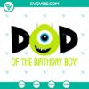 SVG files of Mom and Dad of Birthday Boy Mike Wazowski from Disney Monsters, perfect for birthday party decorations.