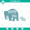 Elephant family mommy and baby SVG download - cute mom and me design, perfect for crafting projects.