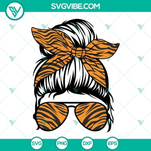 mom life kid life tiger print bandana sunglasses svg tiger mom life svg messy bun mom life svg kid life svg 6 mockup