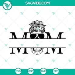 Mothers Day, SVG Files, Mom Skull Monogram SVG Download, Skull Mom SVG Download 2