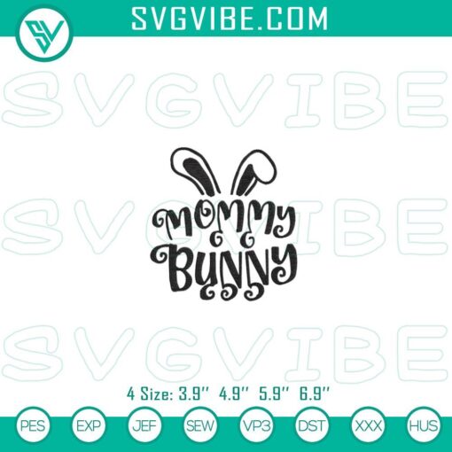 mommy bunny easter embroidery designs mockup