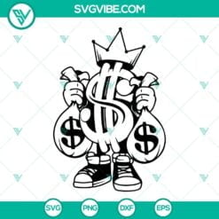 SVG Files, Trending, Teddy Bear King Money Bag SVG Images, Hipster Bear SVG 4