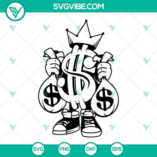 money king svg us dollar sign svg money bag svg rich hipster svg png dxf eps 6 mockup