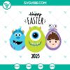 Monster Inc Easter Eggs Happy Easter 2023 and Easter Cartoon design SVG for download.