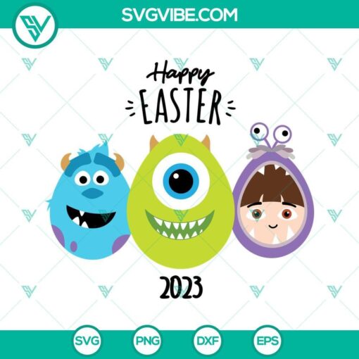 monster inc easter eggs happy easter 2023 svg easter cartoon svg disney easter svg png dxf eps cricut 6 mockup