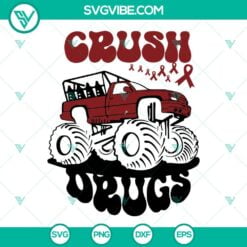 Awareness, Cancer, SVG Files, Monster Truck Crush Drugs SVG Image, Red Ribbon 10