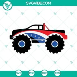 SVG Files, Trucker, Monster Truck SVG Download, American Colors SVG Images File 11