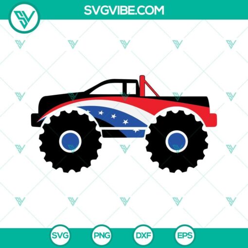 monster truck svg american colors svg file for cricut silhouette patriotic monster truck svg 5 mockup