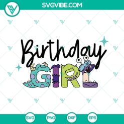 Monsters Inc Birthday Girl SVG File, Mike And Sully Birthday SVG Image