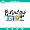 Monsters Inc themed SVG files for girl's birthday featuring Mike and Sully characters. Great for DIY crafting projects.