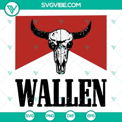 morgan wallen svg red wallen bull skull distressed svg png dxf eps 1 mockup