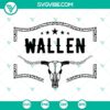 Morgan Wallen Bull skull SVG download in all black, perfect for country music fans.