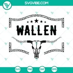 Musics, SVG Files, Morgan Wallen SVG Download, Wallen All Black Bullskull SVG 2