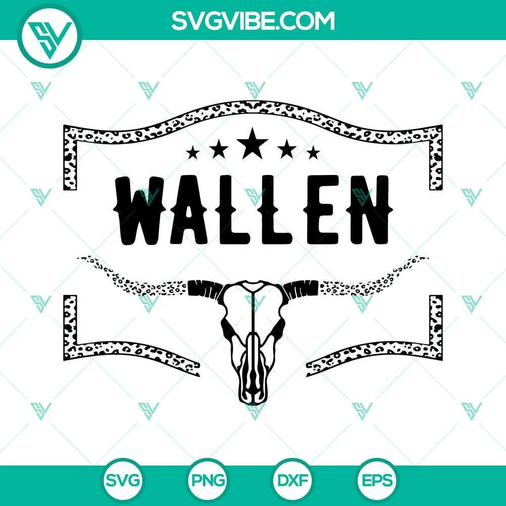 Musics, SVG Files, Morgan Wallen SVG Download, Wallen All Black Bullskull SVG 1