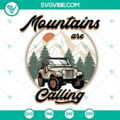 Summer, SVG Files, Mountains Are Calling Jeep SVG File, Retro Sunset Forest SVG 7