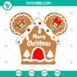 Christmas, Disney, SVG Files, Mouse Ears Gingerbread House SVG File, Disney 2