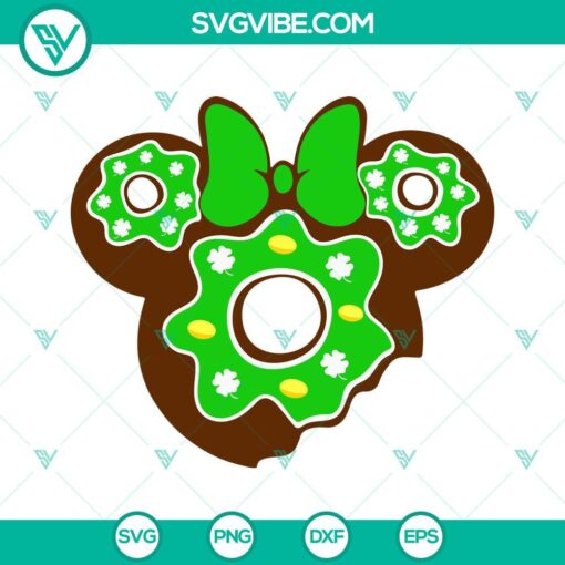 mouse ears green donut svg bundle mickey minnie svg mouse lucky clover svg st patricks day food svg png dxf eps silhouette 5 mockup