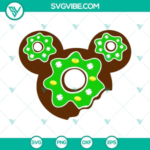 mouse ears green donut svg bundle mickey minnie svg mouse lucky clover svg st patricks day food svg png dxf eps silhouette 6 mockup