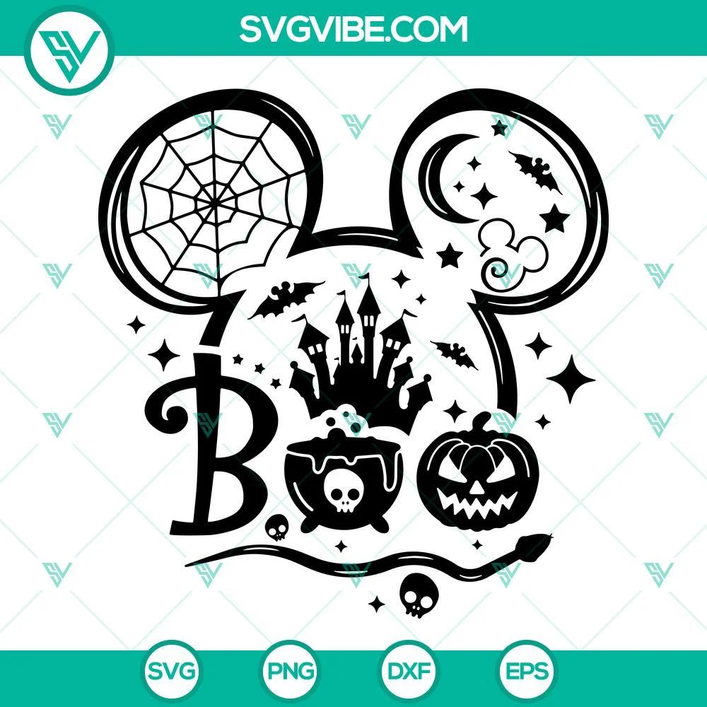 Disney, Halloween, SVG Files, Mouse Ears Halloween Boo SVG Download, Disney 1