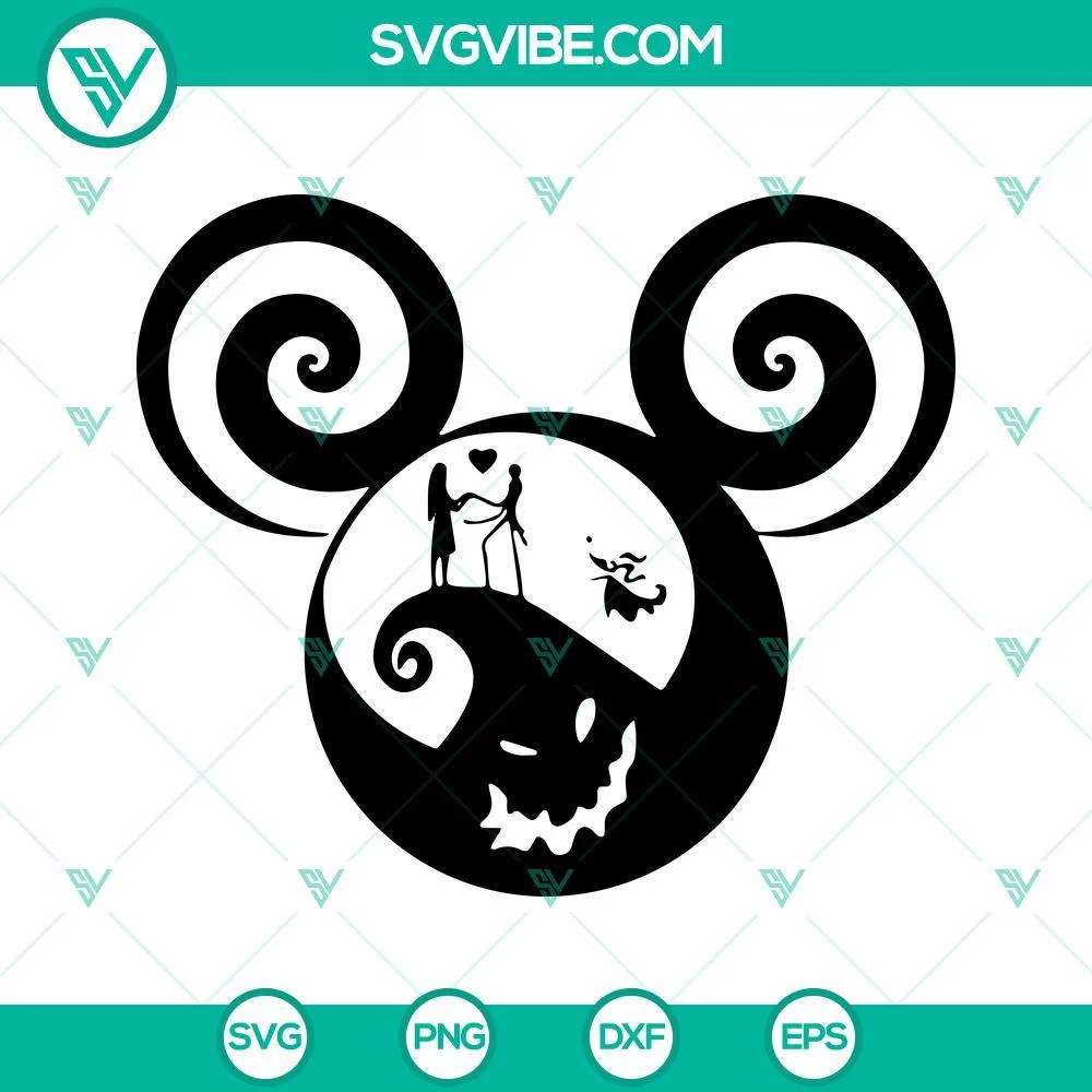 Disney, Movies, SVG Files, Mouse Ears Jack And Sally SVG Image, Jack 2