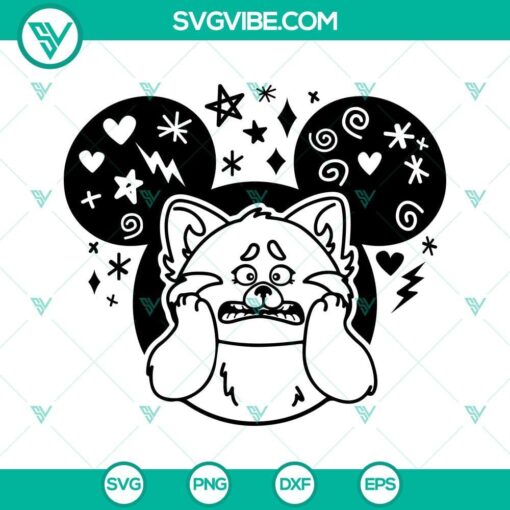 mouse ears turning red panda mei lee svg turning red svg clipart instant digital download 7 mockup