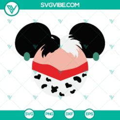 Disney, SVG Files, Mouse Head Cruella De Vil SVG Files PNG DXF EPS Cut Files 2