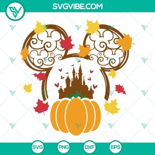 mouse head fall pumpkin svg for cricut hello fall svg disney mouse castle svg pumpkin spice svg 6 mockup