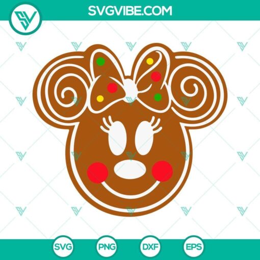 mouse head gingerbread christmas svg bundle mickey minnie gingerbread svg png dxf eps cut file 1 mockup