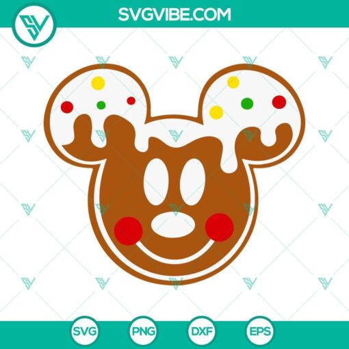 mouse head gingerbread christmas svg bundle mickey minnie gingerbread svg png dxf eps cut file 4 mockup