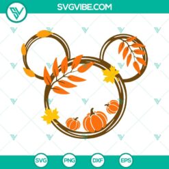 Disney, SVG Files, Thanks Giving, Mouse Head Pumpkin Fall Thanksgiving SVG 22