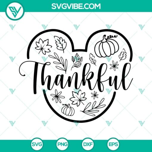 mouse head thankful svg mickey thanksgiving svg mickey fall leaves svg cricut file silhouette 8 mockup