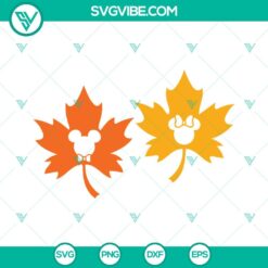 Disney, Fall, Seasons, SVG Files, Mouse Heads Cute Autumn Leaves SVG Images Cut 5