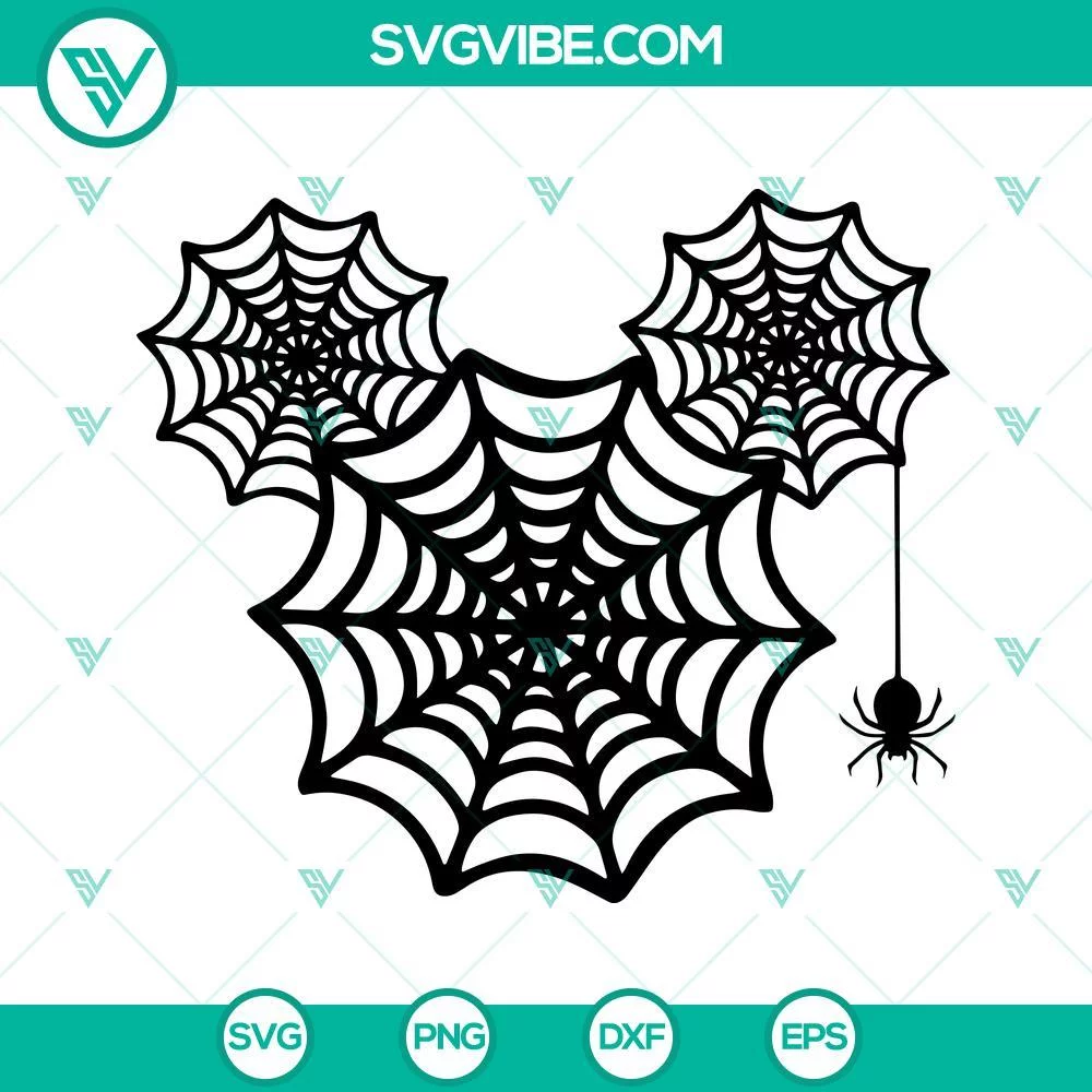 Disney, Halloween, SVG Files, Mouse Spider Web Halloween SVG File, Halloween 1