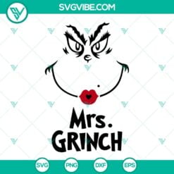 Christmas, SVG Files, Mr Grinch And Mrs Grinch SVG Image Bundle, Grinch Face 4