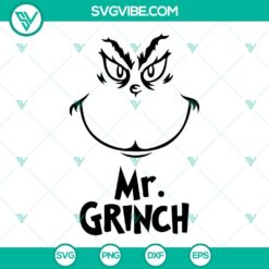 Mr Grinch And Mrs Grinch SVG Image Bundle, Grinch Face SVG File, Merry 2