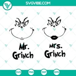 Christmas, SVG Files, Mr Grinch And Mrs Grinch SVG Image Bundle, The Grinch 2