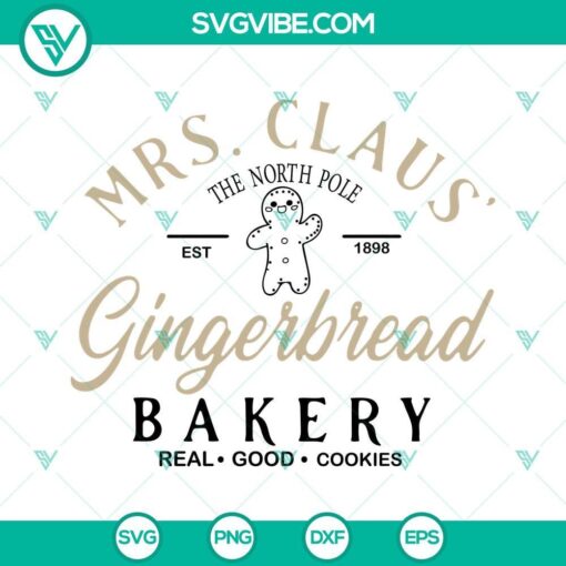 mrs claus gingerbread bakery svg christmas baking cookies svg png dxf eps files 2 mockup