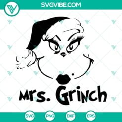 Christmas, SVG Files, Mrs Grinch Face SVG Images, Christmas Mrs Grinch SVG File 3